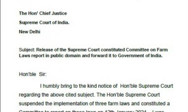 Anil Ghanwat, a member of SC committee on farm laws, writes to CJI to make its report public