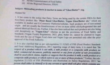 FSSAI says branding plant-based products as ghee and butter violates regulatory provisions