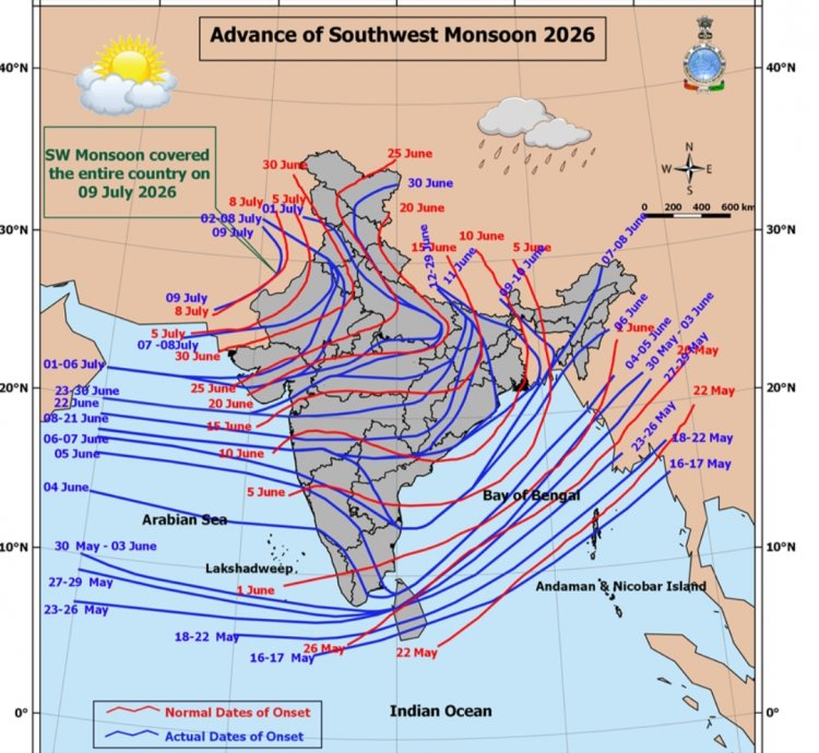 Southwest Monsoon Covers Entire India, Rainfall Deficit Narrows to 14 Per Cent