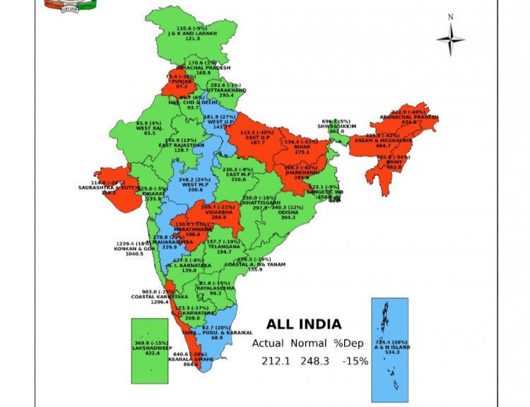 Monsoon Recovery Masks Regional Divide as Nearly Half of India Remains Rainfall Deficient