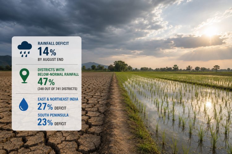 Monsoon Deficit Reaches 14 pc by August End; Nearly Half of India’s Districts See Below-Normal Rainfall